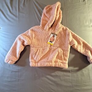Mondetta Youth 1/2‎ Zip Sherpa Hoodie Pink Fleece Kangaroo Pocket Size S 7/8 NWT